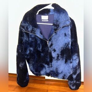 Urban Outfitters Blue Tie Dye Sherpa Jacket